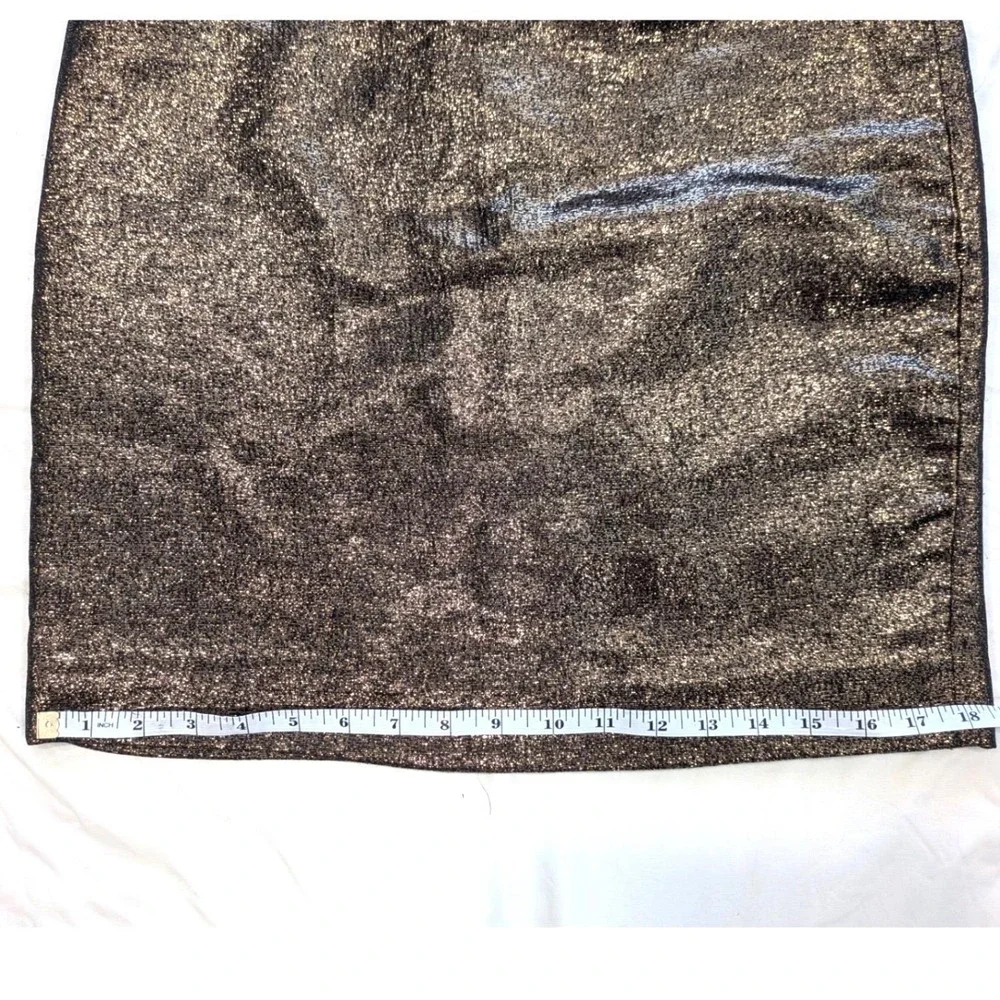 $325 TORY BURCH Brandy Metallic Bronze/Blk Pencil Skirt Holiday Party Cocktail 6